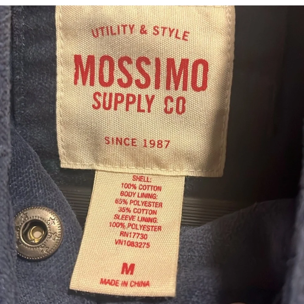 Mossimo Supply Co Blue Pea Coat Double-Breasted
